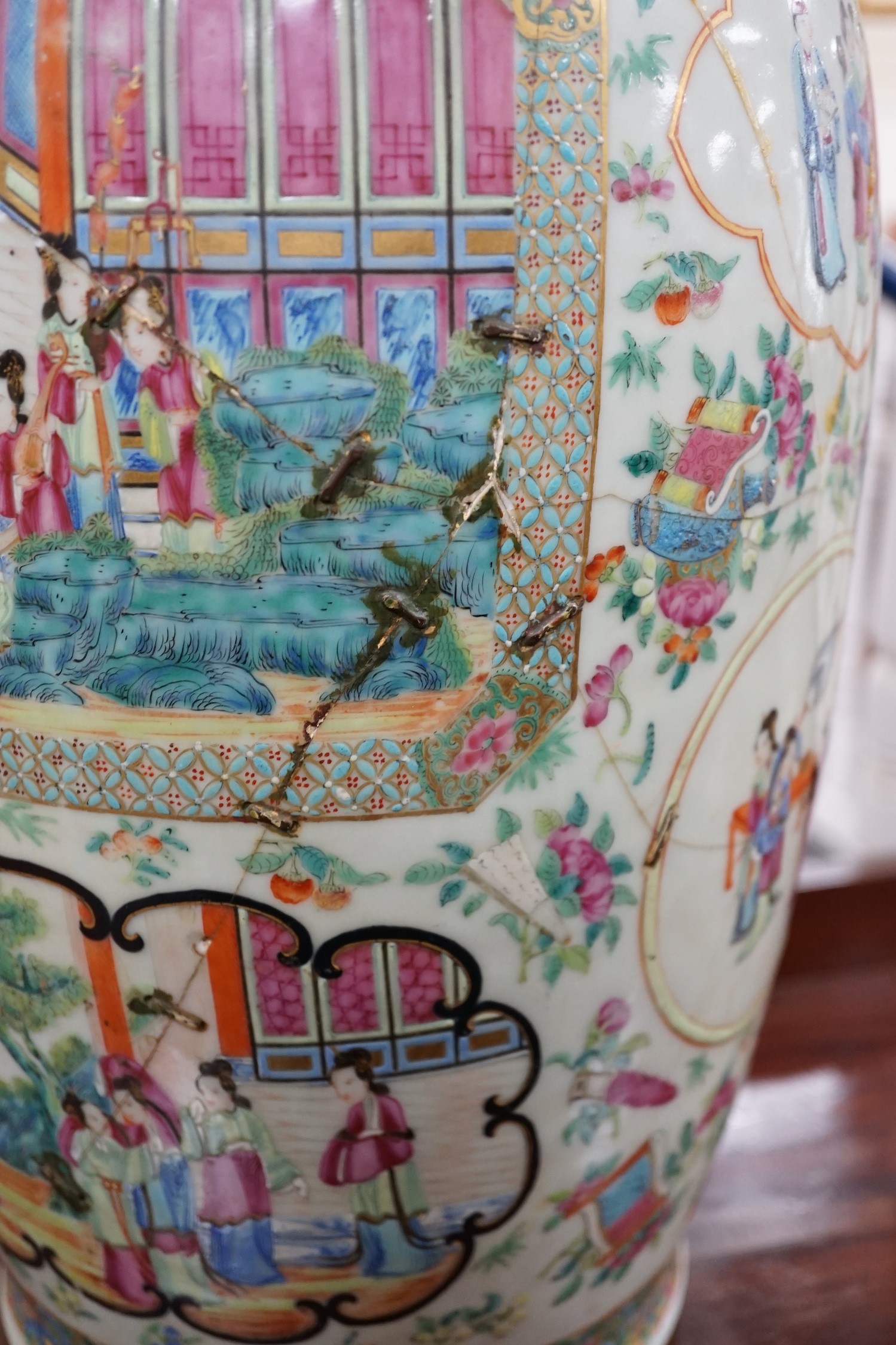 A 19th century Chinese famille rose vase, 63cm